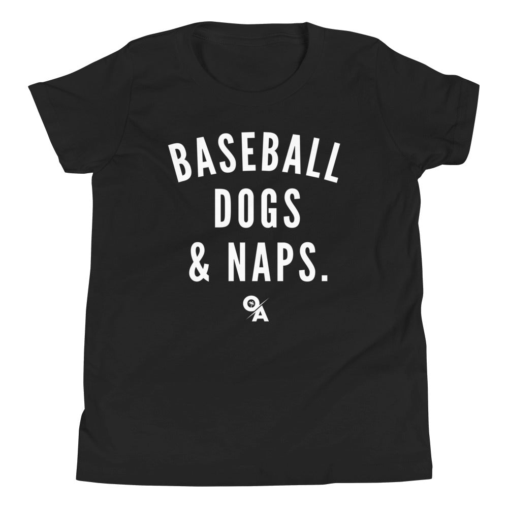 Youth Baseball, Dogs & Naps Short Sleeve T-Shirt
